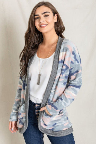 Camo Print Slouch Cardigan *Online Only* - Premium  at Lonnys NY - Just $61.88! Shop Womens clothing now 