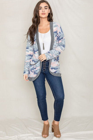 Camo Print Slouch Cardigan *Online Only* - Premium  at Lonnys NY - Just $61.88! Shop Womens clothing now 