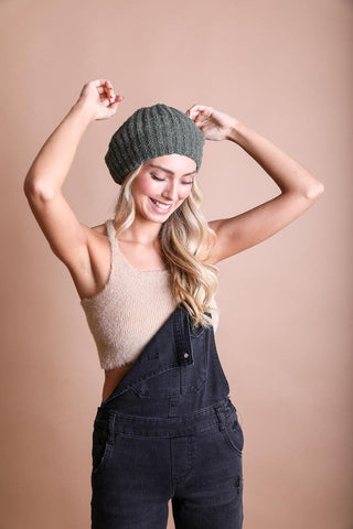 Boucle Rib Knit Beret *Online Only* - Premium  at Lonnys NY - Just $25! Shop Womens clothing now 