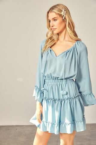 Woven Peasant Dress with an Elasticized Waist *Online Only* - Premium dresses at Lonnys NY - Just $45.68! Shop Womens clothing now 