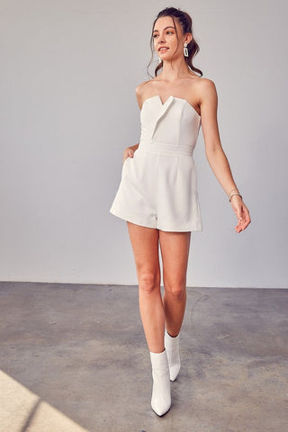 Off Shoulder Romper  *Online Only* - Premium  at Lonnys NY - Just $75! Shop Womens clothing now 
