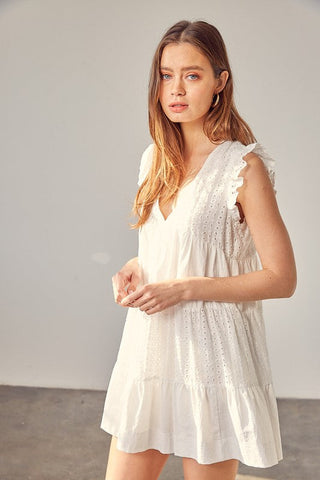 V-Neck Eyelet Dress  *Online Only* - Premium  from Mustard Seed - Just $74! Shop now 