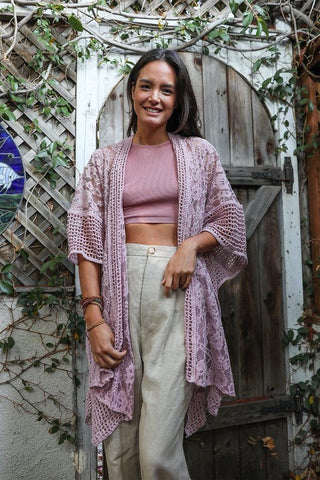 Floral Lace Textured Kimono *Online Only* - Premium  from Leto Accessories - Just $78! Shop now 