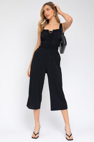Sleeveless Drawstring Cropped Jumpsuit *Online Only* - Premium  at Lonnys NY - Just $50.88! Shop Womens clothing now 