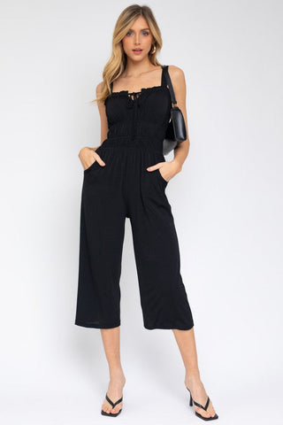 Sleeveless Drawstring Cropped Jumpsuit *Online Only* - Premium  at Lonnys NY - Just $50.88! Shop Womens clothing now 