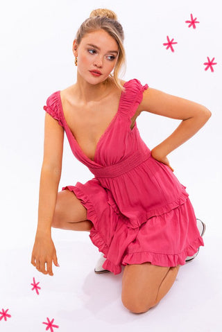 Cap Sleeve Ruffle Mini Dress *Online Only* - Premium dresses from LE LIS - Just $64.58! Shop now 