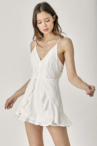 Overlap Ruffled Cami Romper *Online Only* - Premium  from Mustard Seed - Just $75! Shop now 