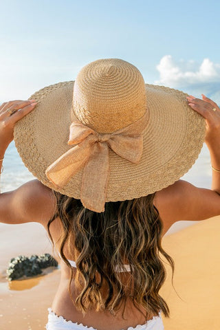 Scallop Edge Bow Accent Sunhat  *Online Only* - Premium hats at Lonnys NY - Just $42! Shop Womens clothing now 