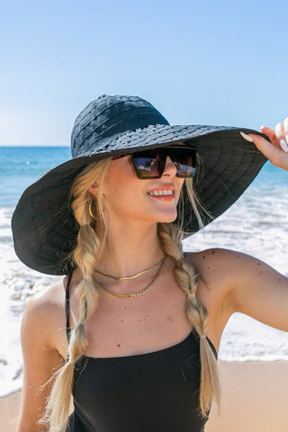 Classic Bow Accent Sunhat Extra Wide Brim *Online Only* - Premium hats at Lonnys NY - Just $30! Shop Womens clothing now 