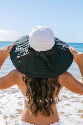 Classic Bow Accent Sunhat Extra Wide Brim *Online Only* - Premium hats at Lonnys NY - Just $30! Shop Womens clothing now 