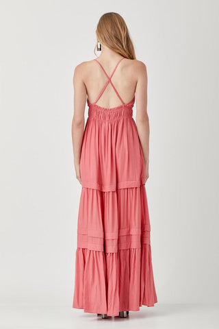 Shirred Ruffle Folded Detail Maxi Dress  *Online Only* - Premium  from Mustard Seed - Just $81.90! Shop now 