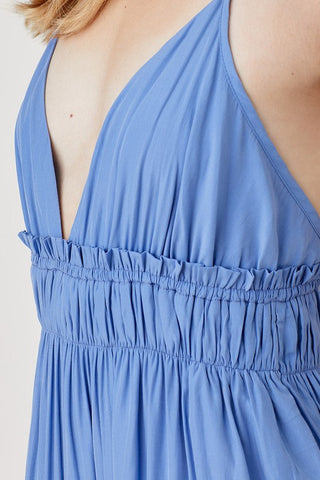 Shirred Ruffle Folded Detail Maxi Dress  *Online Only* - Premium  at Lonnys NY - Just $81.90! Shop Womens clothing now 
