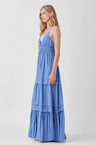 Shirred Ruffle Folded Detail Maxi Dress  *Online Only* - Premium  from Mustard Seed - Just $81.90! Shop now 
