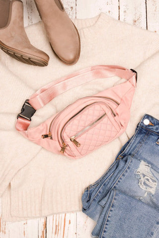Quilted Belt Sling Bum Bag - Premium  from Aili's Corner - Just $43! Shop now 