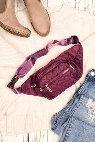 Quilted Belt Sling Bum Bag - Premium  from Aili's Corner - Just $43! Shop now 