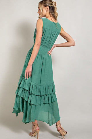 V-Neck Ruffle Maxi Dress *Online Only* - Premium  from eesome - Just $68.05! Shop now 