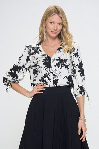 Flower Print V neck Top *Online Only* - Premium  from Renee C. - Just $90! Shop now 