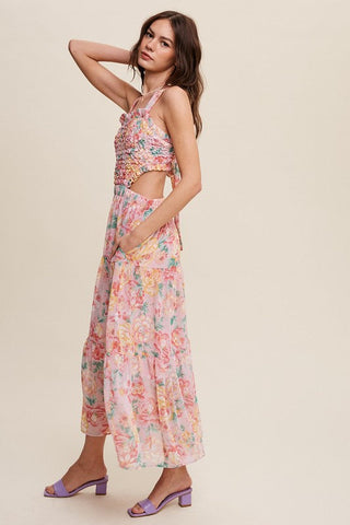 Floral Bubble Textured Two-Piece Style Maxi Dress *Online Only* - Premium dresses at Lonnys NY - Just $83.48! Shop Womens clothing now 