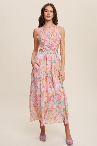 Floral Bubble Textured Two-Piece Style Maxi Dress *Online Only* - Premium dresses at Lonnys NY - Just $83.48! Shop Womens clothing now 