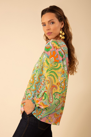 Hale Bob Long Sleeve Paisley Silk top - Premium Shirts & Tops at Lonnys NY - Just $304! Shop Womens clothing now 