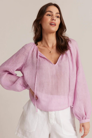 Bella Dahl Shirred Linen Raglan Blouse - Premium Shirts & Tops from Bella Dahl - Just $145! Shop now 