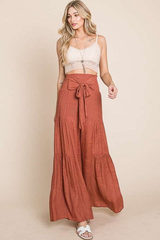 Tie Front Wide Leg Pants *Online Only* - Premium pants at Lonnys NY - Just $63.49! Shop Womens clothing now 