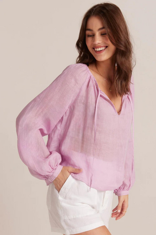 Bella Dahl Shirred Linen Raglan Blouse - Premium Shirts & Tops from Bella Dahl - Just $145! Shop now 