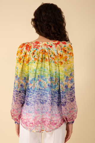 Hale Bob 3/4 Sleeve V-neck Rainbow Top - Premium Shirts & Tops at Lonnys NY - Just $237! Shop Womens clothing now 