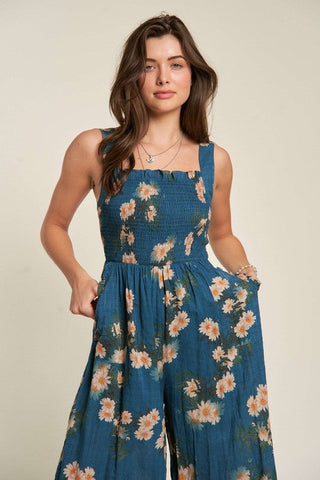 Floral Printed Ruffle Detail Jumpsuit *Online Only* - Premium  at Lonnys NY - Just $92! Shop Womens clothing now 