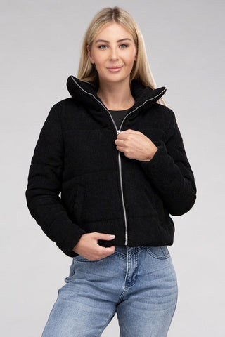 Corduroy Zip-Up Jacket *Online Only* - Premium  from Ambiance Apparel - Just $36! Shop now 