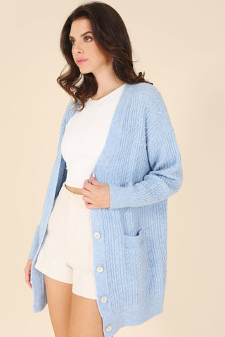 Wool blended cable knitted cardigan - Premium  at Lonnys NY - Just $45! Shop Womens clothing now 