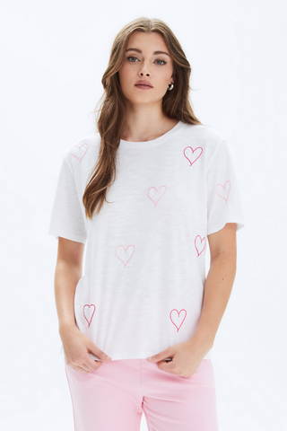 CHRLDR HEART STITCH - Wide T-Shirt - Premium Shirts & Tops at Lonnys NY - Just $97! Shop Womens clothing now 