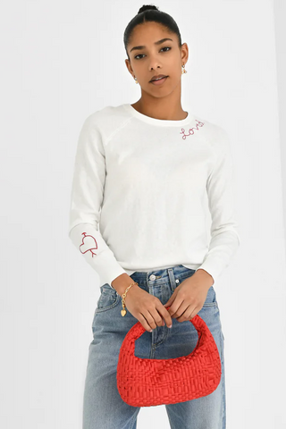 J SOCIETY Women's Love Stitch Crew Sweater - Premium sweater from J SOCIETY - Just $148! Shop now 