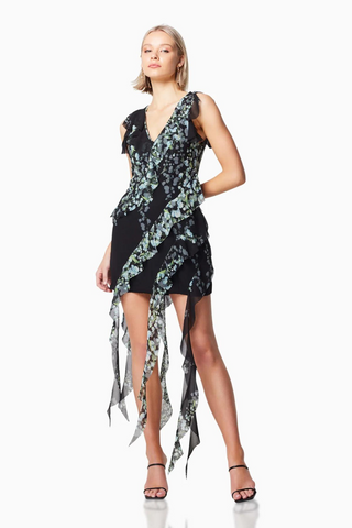 ELLIATT Mediterranean Frilled Mini Dress - Premium dresses at Lonnys NY - Just $231! Shop Womens clothing now 