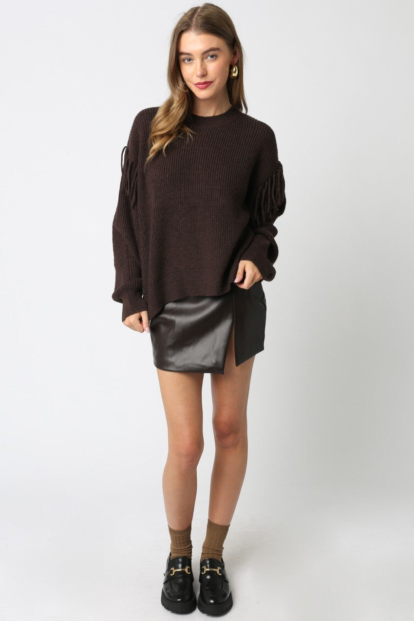 Olivaceous Dixie Vegan Leather Skirt *FINAL SALE