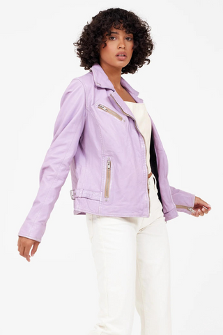 Mauritius Sofia RF Leather Jacket, Digital Lavender - Premium Jacket at Lonnys NY - Just $278! Shop Womens clothing now 