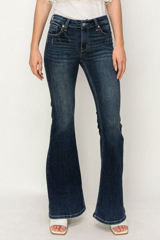 MID RISE FLARE STAR RHINESTONE ON POCKETS JEANS *Online Only* - Premium  at Lonnys NY - Just $110.63! Shop Womens clothing now 