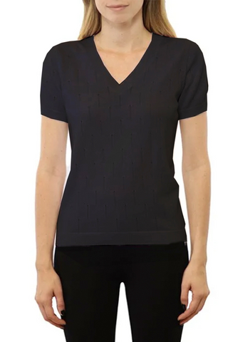 Generation Love Knitted V Neck Short Sleeve Top - Premium Shirts & Tops at Lonnys NY - Just $98! Shop Womens clothing now 