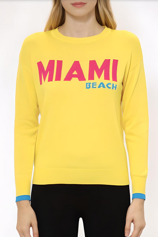 Lonnys Miami Beach Crew Sweater - Premium Shirts & Tops at Lonnys NY - Just $122! Shop Womens clothing now 