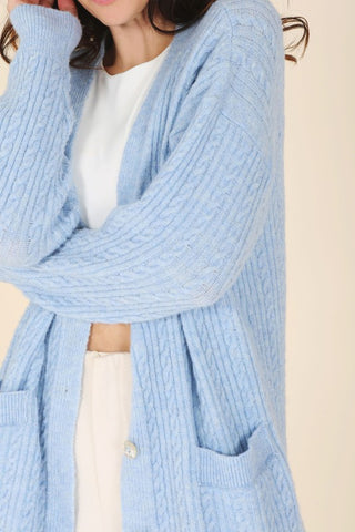 Wool blended cable knitted cardigan - Premium  at Lonnys NY - Just $45! Shop Womens clothing now 
