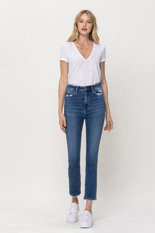 Flying Monkey STRETCH HIGH RISE SLIM STRAIGHT ANKLE *Online Only* - Premium Jeans at Lonnys NY - Just $82! Shop Womens clothing now 