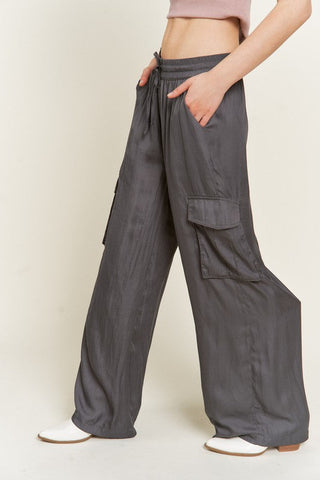 SATIN CARGO PANTS  *Online Only* - Premium  at Lonnys NY - Just $75! Shop Womens clothing now 