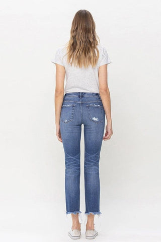 Mid Rise Crop Slim Straight Jeans *Online Only* - Premium Jeans at Lonnys NY - Just $90! Shop Womens clothing now 