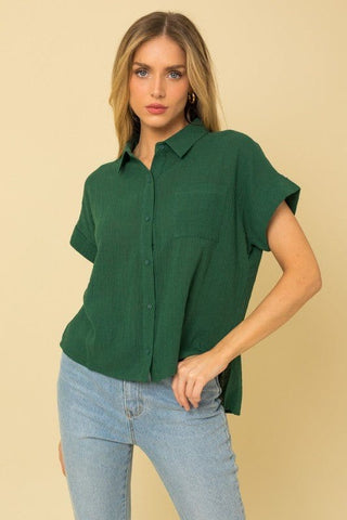 Short Sleeve Button Down Blouse  *Online Only* - Premium  at Lonnys NY - Just $40.25! Shop Womens clothing now 