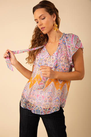 Hale Bob Short Sleeve Paisley Blouse - Premium Shirts & Tops at Lonnys NY - Just $194! Shop Womens clothing now 