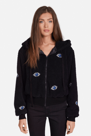 Lauren Moshi Lumi-Diamond Eye Patches Hoodie Jacket - Premium Jacket at Lonnys NY - Just $297! Shop Womens clothing now 