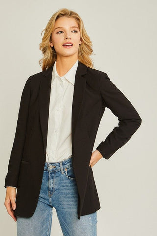 Woven Solid Vertigo Blazer *Online Only* - Premium  at Lonnys NY - Just $55! Shop Womens clothing now 