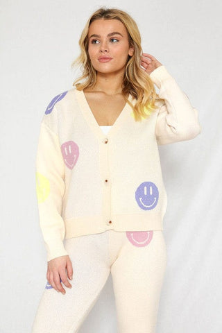 Smiley Sweater Cardigan *Online Only* - Premium  at Lonnys NY - Just $61.43! Shop Womens clothing now 