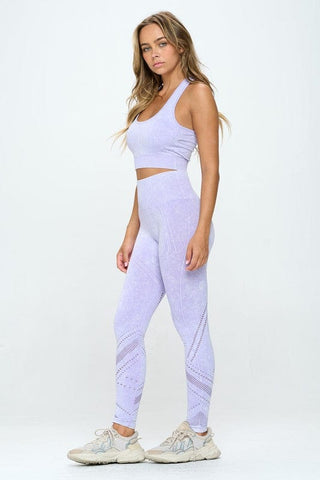 Seamless Two Piece Yoga mineral washed active set *Online Only* - Premium activewear at Lonnys NY - Just $46.33! Shop Womens clothing now 