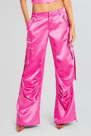 Seroya LAI SATIN CARGO PANT - Premium cargo pants at Lonnys NY - Just $295! Shop Womens clothing now 